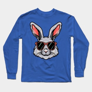 Cool Bunny With Glasses Long Sleeve T-Shirt